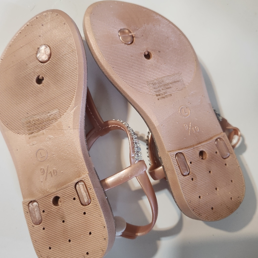Glittery Pink Kids Sandals Sz 9/10 Large - Picture 3 of 4